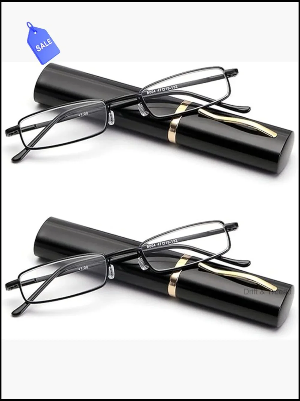 Slim Mini Metal Reading Glasses Compact Lightweight Portable Readers with Case